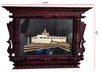 Handmade Peacock Wooden Photo Frame – Traditional Nepal Newari Window Design with Hay Art of Gautam Buddha’s Birthplace, Maya Devi Temple Lumbini Wall Décor Handmade Art, Hand Carved Wooden Home Decoration Artisan Craft From Nepal.