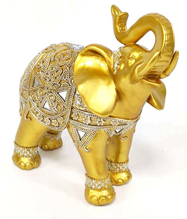 Dalax- 9"(H) Elephant Statue Figurines Home Decor Trunk Facing Upwards Lucky Figurine Statues Gift Set