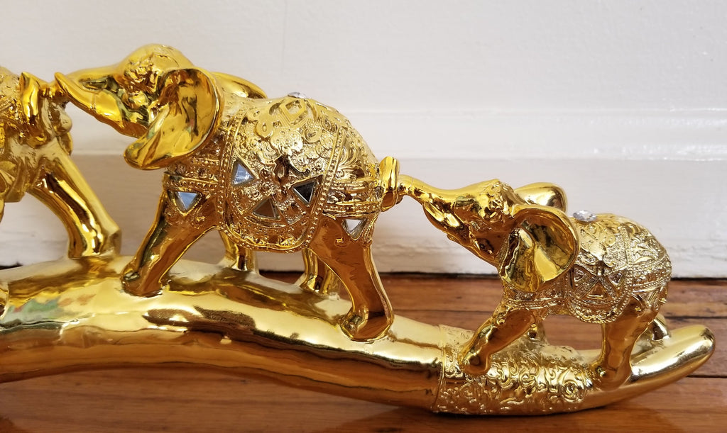 Gold Elephant Statue Figurines Home Decor,Good Luck Elephant Gifts