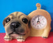 Cute Bulldog Figurine Desk Clock with Tail Cute Dog Home/Office Table Decoration