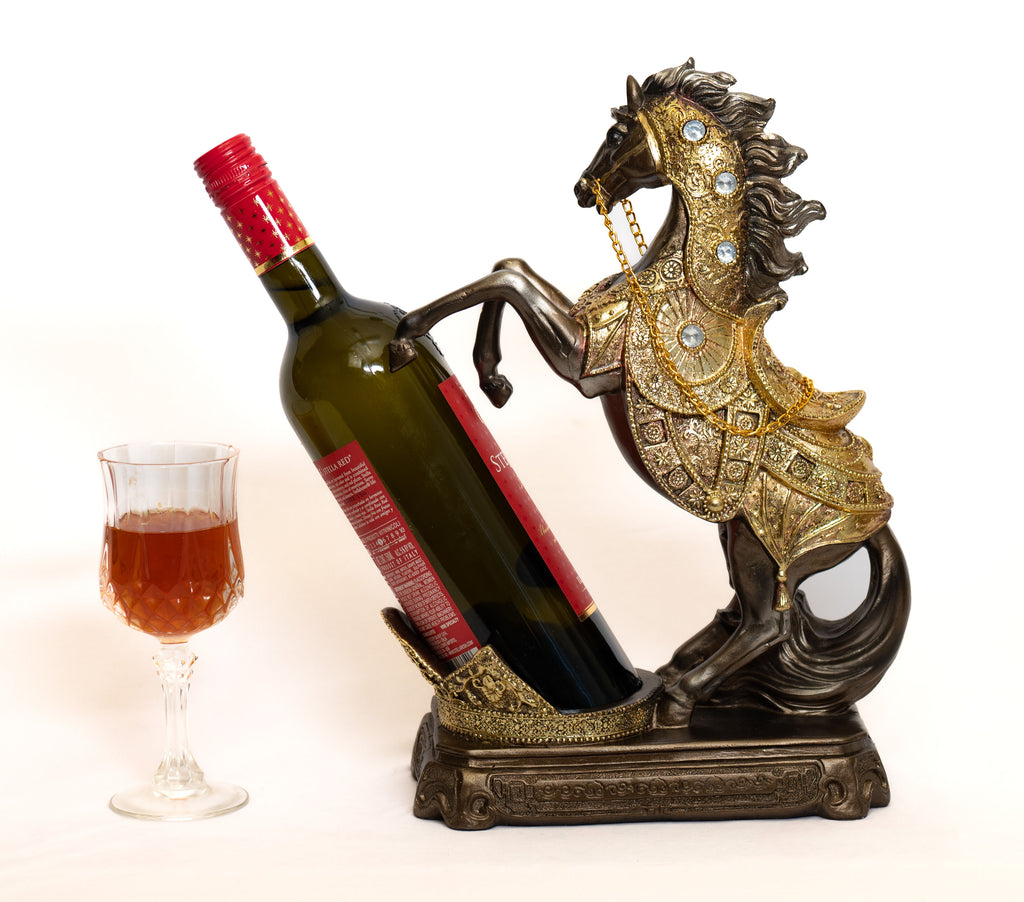 Beautiful Horse Wine Bottle Holder Living Room Kitchen Bar Wine Cabinet Countertop Decor Decorations Gifts for Wine Lovers Tabletop Wine Rack Display Stand Decorations.