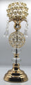 14" Tall Golden Gold Crystal Candlesticks Holders for Dining Coffee Table Decorative Centerpiece