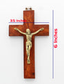 Dalax- 6 Inches Wall Mounted Jesus Christ Wall Crucifix Cross Home Chapel Decoration- By Crystal Collection