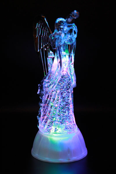 Angel with Trumpet, LED Lighted Sparkling Multi-Color Changing Home De ...