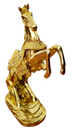 Dalax-10.5 Inch Stallion Loving/ Playing Gold color Horse Standing Statue, Rearing horse art figurine decorative sculpture home decor accent