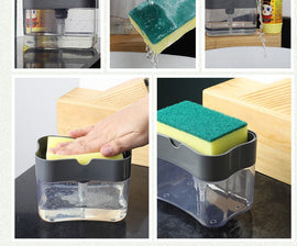 Dish Soap Dispenser Detergent Squeezer for Kitchen Sink Dish Washing, Manual Press White
